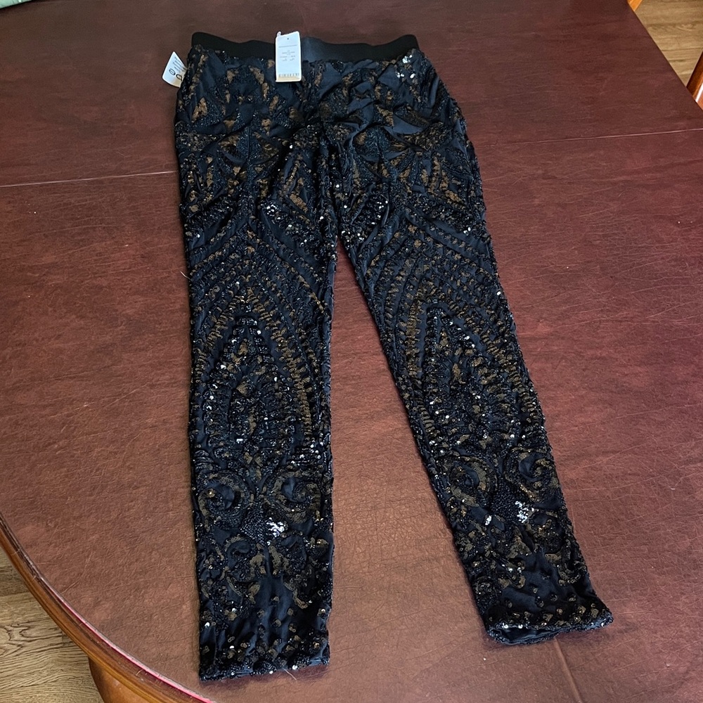 bebe Black Sequin Leggings